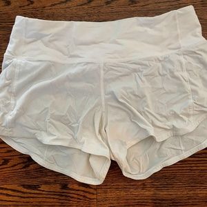 lululemon Speed Up Lined 4" White Short